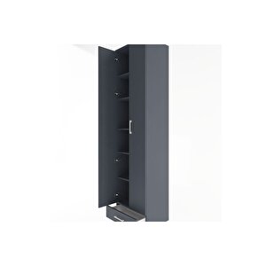 Hyperion Dolap 6 Raflı Tek Çekmeceli 2 Kapaklı 60x44x243 Antrasit-antrasit