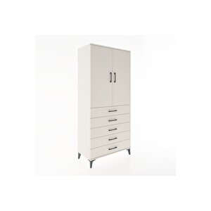 Hyperion Dolap 3 Raflı 5 Çekmeceli 2 Kapaklı 88x44x195 Aytaşı-aytaşı