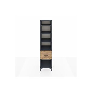 Hyperion Dolap 4 Raflı Tek Çekmeceli 44x44x195 Antrasit-çam