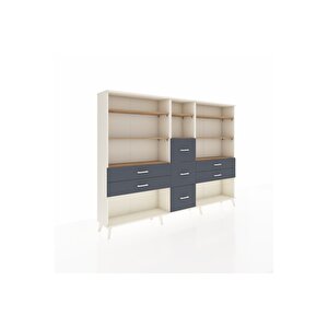 Arges Dolap 8 Raflı 7 Çekmeceli  220x30x163 Aytaşı-çam/antrasit