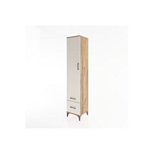 Hyperion Dolap 5 Raflı 2 Çekmeceli Tek Kapaklı 44x44x221 Çam-aytaşı