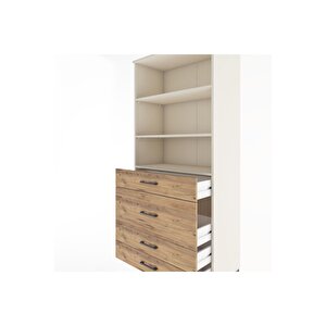 Hyperion Dolap 3 Raflı 4 Çekmeceli 88x44x195 Aytaşı-çam
