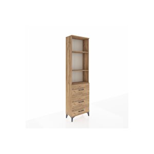 Arges Dolap 3 Raflı 3 Çekmeceli 60x30x221 Çam-çam
