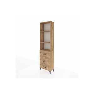 Arges Dolap 3 Raflı 3 Çekmeceli 60x30x221 Çam-çam