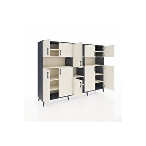 Hyperion Dolap 14 Raflı 10 Kapaklı 220x44x163 Antrasit-aytaşı