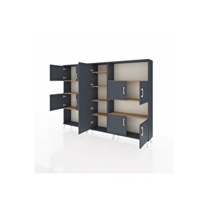 Arges Dolap 10 Raflı 9 Kapaklı 220x30x163 Antrasit-antrasit/çam