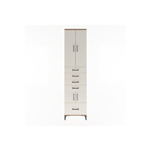 Arges Dolap 4 Raflı 5 Çekmeceli 4 Kapaklı 60x30x243 Çam-aytaşı