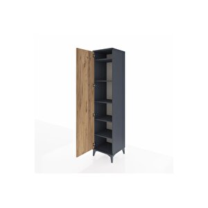 Hyperion Dolap 5 Raflı Tek Kapaklı 44x44x195 Antrasit-çam