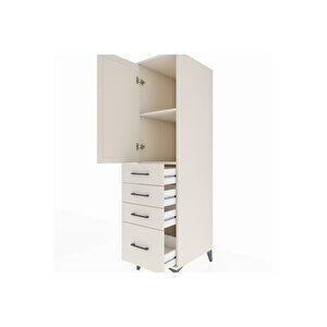 Kronos Dolap 2 Raflı 4 Çekmeceli Tek Kapaklı 44x59x182 Aytaşı-aytaşı