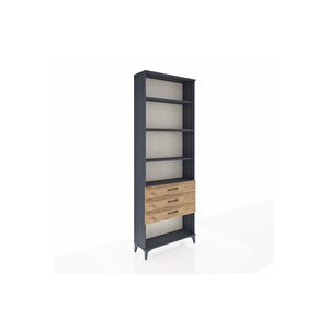 Arges Dolap 4 Raflı 3 Çekmeceli 88x30x243 Antrasit-çam