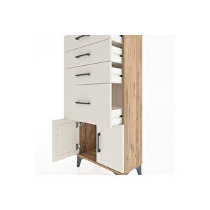 Hyperion Dolap 4 Çekmeceli 2 Kapaklı 60x44x134 Çam-aytaşı