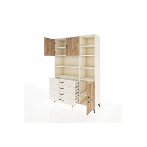 Hyperion Dolap 9 Raflı 4 Çekmeceli 3 Kapaklı 132x44x195 Aytaşı-çam/aytaşı