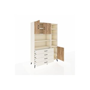 Hyperion Dolap 9 Raflı 4 Çekmeceli 3 Kapaklı 132x44x195 Aytaşı-çam/aytaşı