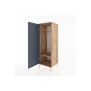 Hyperion Dolap Tek Raflı Tek Kapaklı Tek Askılı 44x44x134 Çam-antrasit