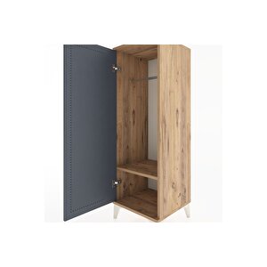 Hyperion Dolap Tek Raflı Tek Kapaklı Tek Askılı 44x44x134 Çam-antrasit