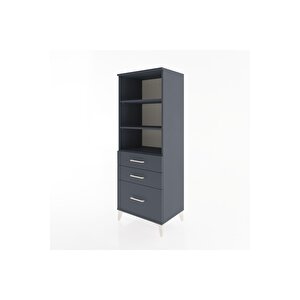 Hyperion Dolap 3 Raflı 3 Çekmeceli 60x44x163 Antrasit-antrasit