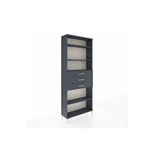 Arges Dolap 4 Raflı 3 Çekmeceli 88x30x221 Antrasit-antrasit