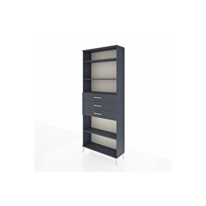 Arges Dolap 4 Raflı 3 Çekmeceli 88x30x221 Antrasit-antrasit