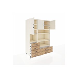 Kronos Dolap 9 Raflı 6 Çekmeceli 3 Kapaklı 132x59x195 Aytaşı-aytaşı/çam