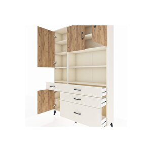 Arges Dolap 9 Raflı 4 Çekmeceli 4 Kapaklı 132x30x195 Aytaşı-çam/aytaşı