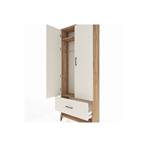 Arges Dolap 2 Raflı Tek Çekmeceli Tek Askılı 88x30x221 Çam-aytaşı