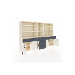 Hyperion Dolap 11 Raflı 5 Çekmeceli 4 Kapaklı 220x44x163 Aytaşı-aytaşı/antrasit