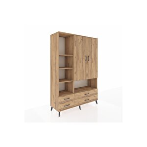 Hyperion Gardrop 8 Raflı 4 Çekmeceli 2 Kapaklı 132x44x195 Çam-çam