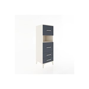 Hyperion Dolap Tek Raflı 4 Çekmeceli 44x44x134 Aytaşı-antrasit