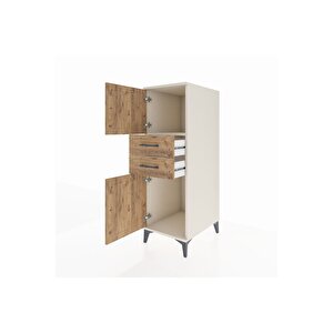 Kronos Dolap Tek Raflı 2 Çekmeceli 2 Kapaklı 44x59x134 Aytaşı-çam