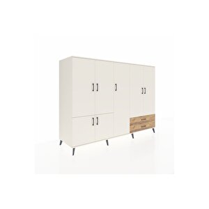 Kronos Dolap 12 Raflı 2 Çekmeceli 7 Kapaklı 220x59x163 Aytaşı-aytaşı/çam