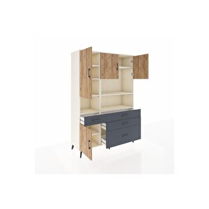 Hyperion Dolap 9 Raflı 4 Çekmeceli 4 Kapaklı 132x44x195 Aytaşı-çam/antrasit