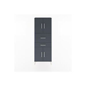 Arges Dolap 3 Raflı 2 Çekmeceli 4 Kapaklı 60x30x163 Antrasit-antrasit