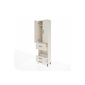 Arges Dolap 3 Raflı 3 Çekmeceli Tek Askılı 60x30x221 Aytaşı-aytaşı