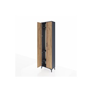 Arges Dolap 3 Raflı 2 Kapaklı Tek Askılı 60x30x221 Antrasit-çam