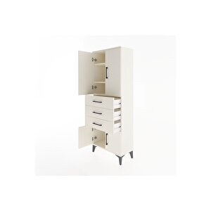 Arges Dolap 3 Raflı 3 Çekmeceli 4 Kapaklı 60x30x163 Aytaşı-aytaşı