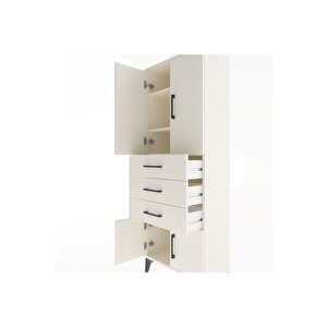 Arges Dolap 3 Raflı 3 Çekmeceli 4 Kapaklı 60x30x163 Aytaşı-aytaşı