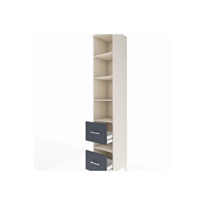 Hyperion Dolap 5 Raflı 2 Çekmeceli 44x44x243 Aytaşı-antrasit