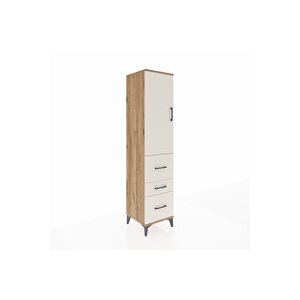 Hyperion Dolap 3 Raflı 3 Çekmeceli Tek Kapaklı 44x44x195 Çam-aytaşı