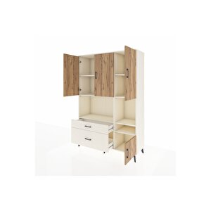 Hyperion Dolap 7 Raflı 2 Çekmeceli 4 Kapaklı 132x44x195 Aytaşı-çam/aytaşı