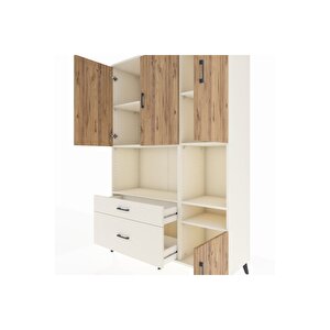 Hyperion Dolap 7 Raflı 2 Çekmeceli 4 Kapaklı 132x44x195 Aytaşı-çam/aytaşı