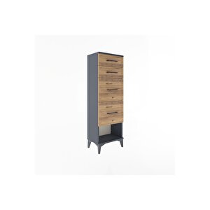 Arges Dolap 4 Çekmeceli 44x30x134 Antrasit-çam