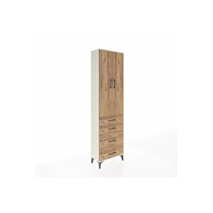 Arges Dolap 3 Raflı 4 Çekmeceli 2 Kapaklı 60x30x221 Aytaşı-çam