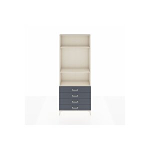 Arges Dolap 3 Raflı 4 Çekmeceli 88x30x221 Aytaşı-antrasit
