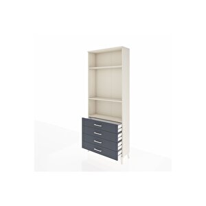 Arges Dolap 3 Raflı 4 Çekmeceli 88x30x221 Aytaşı-antrasit