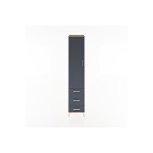 Hyperion Dolap 2 Raflı 3 Çekmeceli Tek Askılı 44x44x221 Çam-antrasit