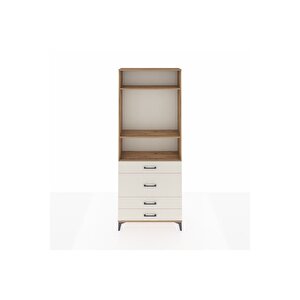 Arges Dolap 3 Raflı 4 Çekmeceli 88x30x221 Çam-aytaşı