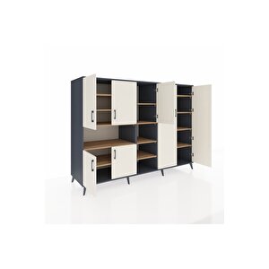 Kronos Dolap 13 Raflı 7 Kapaklı 220x59x163 Antrasit-aytaşı/çam