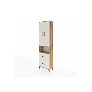 Arges Dolap 3 Raflı 2 Çekmeceli Tek Askılı 60x30x221 Çam-aytaşı
