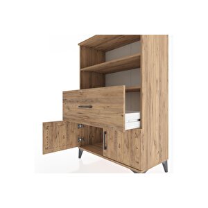 Hyperion Dolap 2 Raflı Tek Çekmeceli 2 Kapaklı 88x44x134 Çam-çam