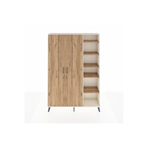 Arges Gardrop 7 Raflı 2 Kapaklı Tek Askılı 132x30x195 Aytaşı-çam